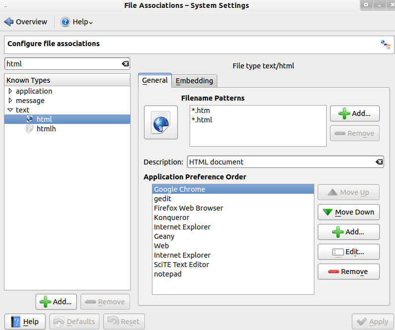 KDE system settings